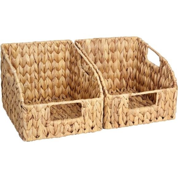 Pantry Baskets for Organizing, Wicker Baskets with Built-in Handles, Handwoven - Picture 1 of 7